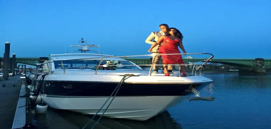 Wedding ceremony on a luxury yacht in London